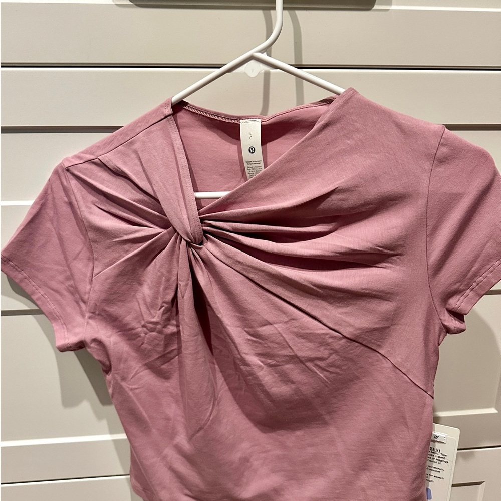 New with tabs Lululemon Pink Twist-Front Top